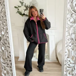 VESTE SWEAT BLACK PINK ALICE