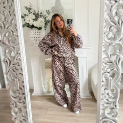 VESTE ZIPPÉE LÉOPARD BANDES LILAS LISE