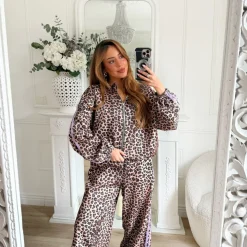 VESTE ZIPPÉE LÉOPARD BANDES LILAS LISE